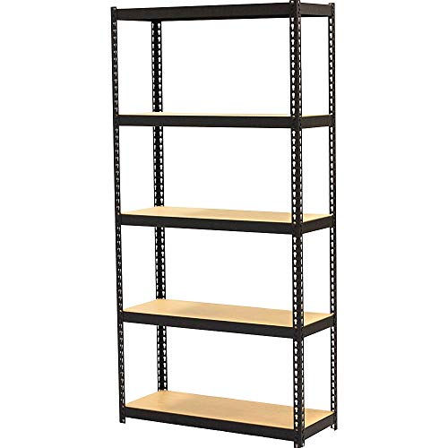 Lorell Narrow Steel Shelving Storage Rack, Black