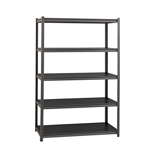 Lorell 3,200 lb Capacity Riveted Steel Shelving Storage Rack, Black