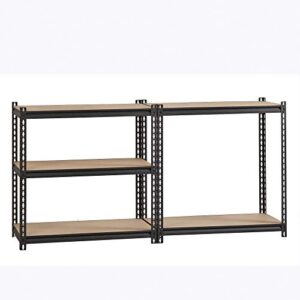 Lorell 2,300 lb Capacity Riveted Steel Shelving Storage Rack, Black