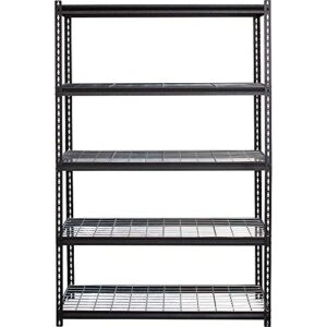 lorell wire deck shelving storage rack, black