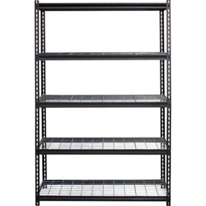 Lorell Wire Deck Shelving Storage Rack, Black