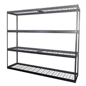 MonsterRax Heavy Duty Garage Shelving - 24" x 92" x 84" - 500 lbs/Shelf - Adjustable 4 Tier Metal Utility Shelves - High Grade Steel Storage Rack for Warehouse, Basement - Hammertone Finish