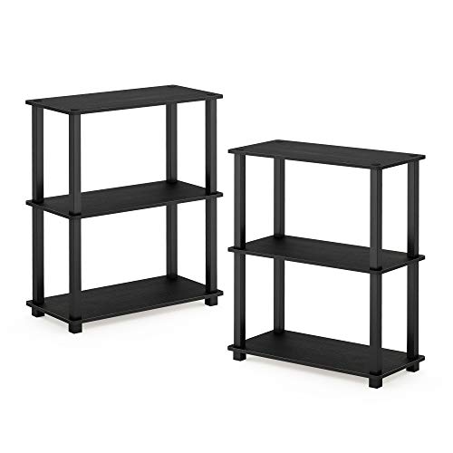 Furinno Turn-S-Tube 3-Tier Compact Multipurpose Shelf 2-Pack Americano/Black