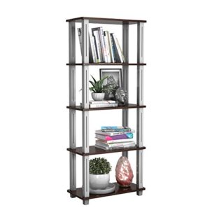 Tangkula 57" Storage Shelves, Space-Saving 5-Tier Storage Rack Organizer Multi-Use Shelving Unit for Home/Office/Dormitory/Garage/Warehouse (Walnut)