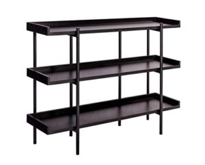onespace modern wood and steel 3 display shelf, black