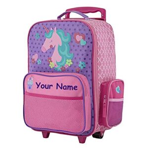 stephen joseph personalized unicorn classic rolling luggage suitcase carry on travel bag - 14.5 inches