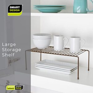 Smart Design Classic Storage Shelf – Large (8.5 x 16 in.), Bronze – Sturdy Steel Pantry Organizer with Rust-Resistant Finish and Non-Slip Feet for Easy Home Organization and Storage