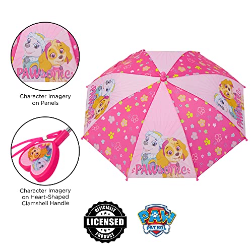 Nickelodeon girls Paw Patrol Character Rainwear Umbrella, Pink, Age 3-6 US