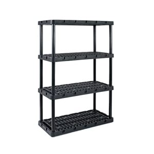 Gracious Living 4 Shelf Fixed Height Ventilated Heavy Duty Storage Unit 18 x 36 x 54 Organizer System for Home, Garage, Basement, and Laundry, Black