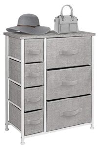 sorbus dresser with drawers - furniture storage tower unit for bedroom, hallway, closet, office organization - steel frame, wood top, easy pull fabric bins (gray)