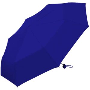 weather station mini rain umbrella, ultra lite manual folding umbrella, windproof, lightweight and packable for travel, full 42 inch arc, royal blue
