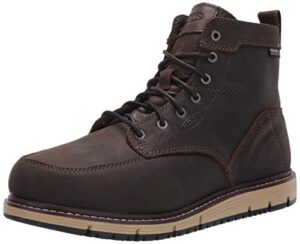 keen utility men's san jose 6” alloy toe waterproof wedge work boots, cascade brown/black, 12 2e (wide) us