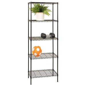 5-Wire Shelving Unit Steel Large Metal Shelf Organizer Garage Storage Shelves Heavy Duty NSF Commercial Grade Utility Storage Metal Layer Rack for Garage Kitchen Office 14"D x 24"W x 60"H,Black