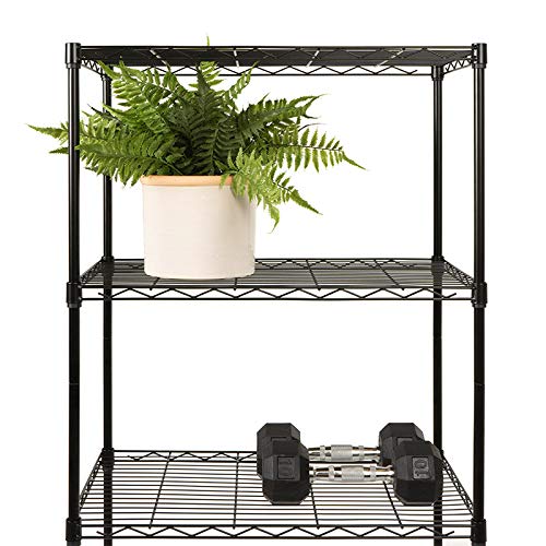 5-Wire Shelving Unit Steel Large Metal Shelf Organizer Garage Storage Shelves Heavy Duty NSF Commercial Grade Utility Storage Metal Layer Rack for Garage Kitchen Office 14"D x 24"W x 60"H,Black