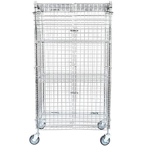 TableTop King NSF Mobile Chrome Wire Security Cage Kit - 24" x 36" x 69"