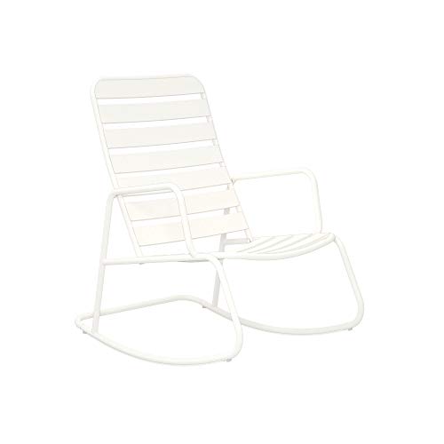Novogratz 88065WHT1E Poolside Roberta Outdoor Rocking Chair, White