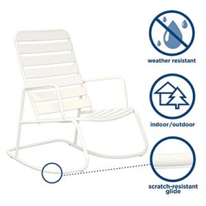 Novogratz 88065WHT1E Poolside Roberta Outdoor Rocking Chair, White