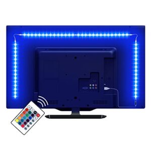 le led strip lights for tv,6.56ft rgb color changing tv backlights with remote, christmas gifts for men & women, usb powered bias lighting for 32-65 inch tv, pc, mirror, home, wall decorations