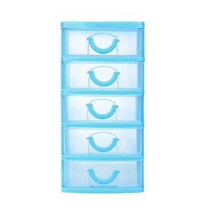 topob storage box, durable plastic mini desktop drawer sundries case small objects makeup organizer (blue, xl)