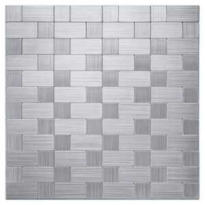 lk 10pcs premium self-adhesive metal tiles - peel and stick backsplash tiles for kitchen, 12"x12", silver