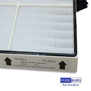 PUREBURG Replacement True HEPA Filter set Compatible with Whirlpool Whispure 1183054K 8171434K Fits AP450 AP510 AP51030K AP51030KB AP45030K WP500 WP1000,H13 High-efficiency Activated carbon Air Clean