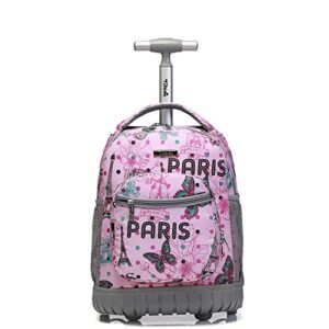 tilami rolling backpack 16 inch school college travel carry-on backpack boys girls, travel