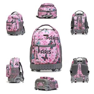 Tilami Rolling Backpack 16 Inch School College Travel Carry-on Backpack Boys Girls, Travel