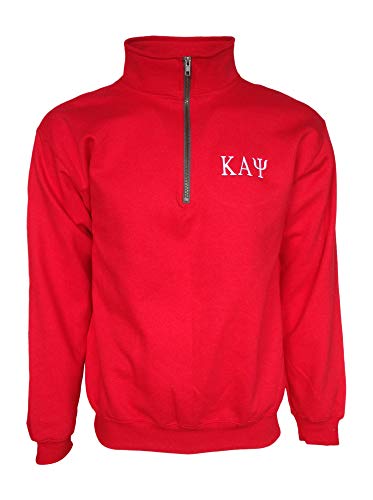 Mega Greek Mens Kappa Alpha Psi Fleece Quarter Zip Pullover X-Large Red