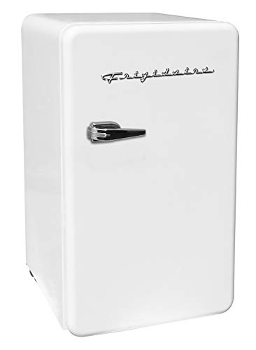 FRIGIDAIRE EFR372-WHITE 3.2 Cu Ft White Retro Compact Rounded Corner Premium Mini Fridge