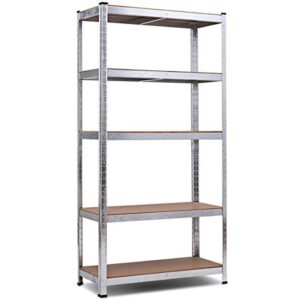 giantex 5-tier shelving rack garage storage rack adjustable shelves steel multipurpose display stand bolt-free assembly
