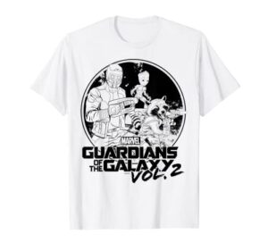 marvel guardians of the galaxy vol 2 team line silhouette t-shirt