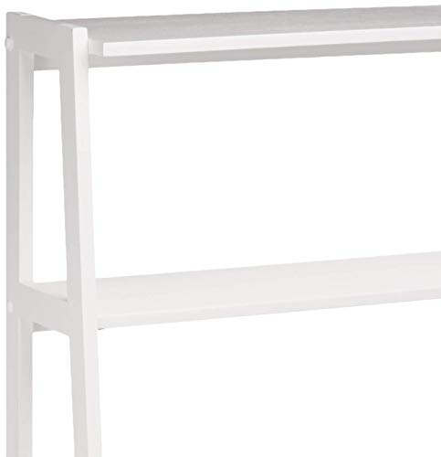 Amazon Basics Rubberwood 5 Shelf Ladder Bookcase, White, 15.03" D x 25.98" W x 74.48" H