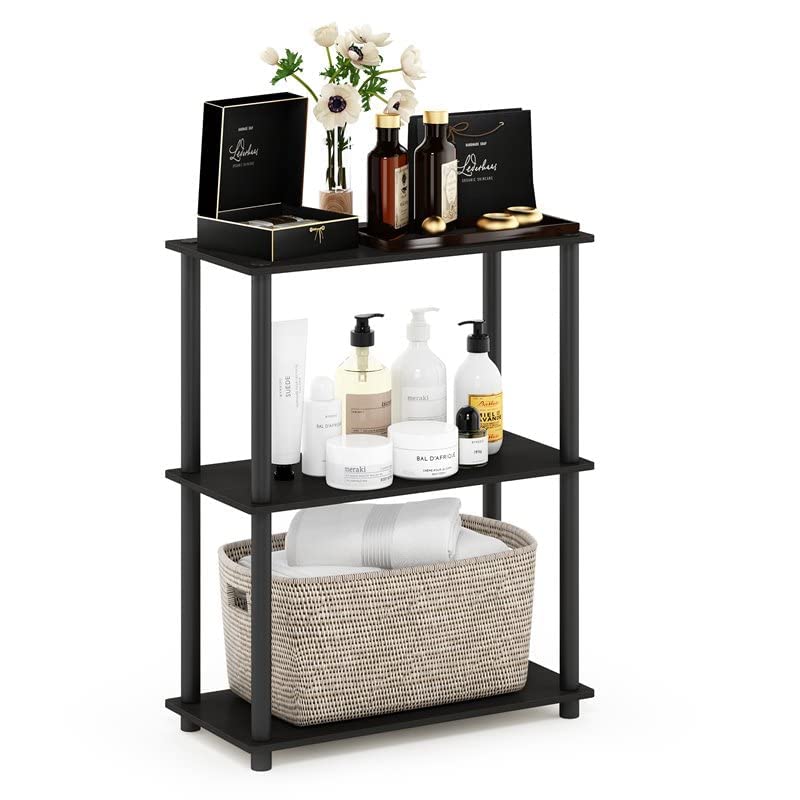 Furinno Turn-N-Tube Display Rack, 3-Tier Single, Espresso/Black