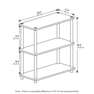 Furinno Turn-N-Tube Display Rack, 3-Tier Single, Espresso/Black