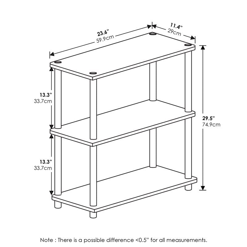 Furinno Turn-N-Tube Display Rack, 3-Tier Single, Espresso/Black