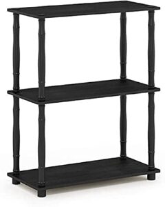 furinno turn-n-tube 3-tier compact multipurpose shelf display rack with classic tube, americano/black