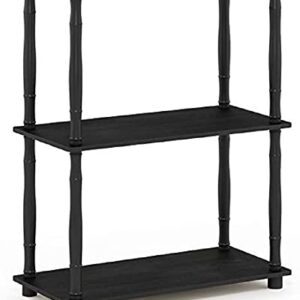 Furinno Turn-N-Tube 3-Tier Compact Multipurpose Shelf Display Rack with Classic Tube, Americano/Black