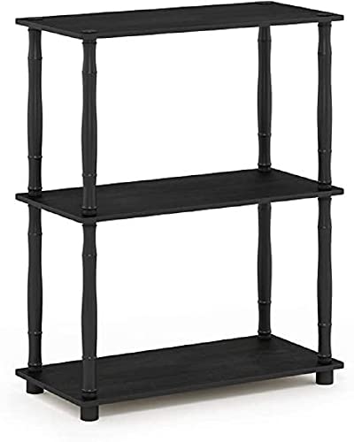 Furinno Turn-N-Tube 3-Tier Compact Multipurpose Shelf Display Rack with Classic Tube, Americano/Black