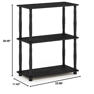 Furinno Turn-N-Tube 3-Tier Compact Multipurpose Shelf Display Rack with Classic Tube, Americano/Black