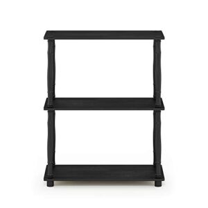 Furinno Turn-N-Tube 3-Tier Compact Multipurpose Shelf Display Rack with Classic Tube, Americano/Black