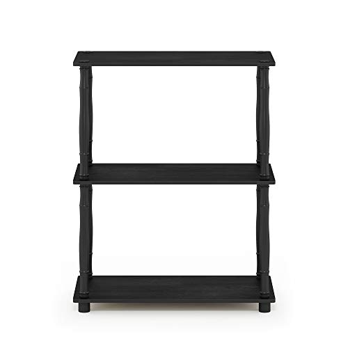 Furinno Turn-N-Tube 3-Tier Compact Multipurpose Shelf Display Rack with Classic Tube, Americano/Black