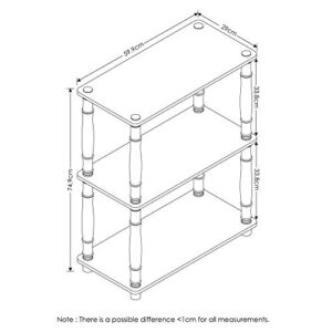 Furinno Turn-N-Tube 3-Tier Compact Multipurpose Shelf Display Rack with Classic Tube, Americano/Black