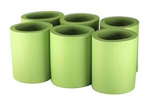 pinnacle mercantile beer can coolers thick insulators foam non-collapsible lime green set 6