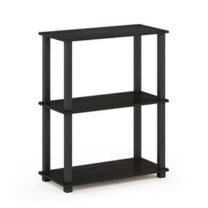 furinno turn-s-tube 3-tier compact multipurpose shelf display rack with square tube, espresso/black
