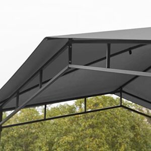 Outsunny 10' x 10' Soft Top Patio Gazebo Outdoor Canopy with Unique Geometric Design Roof, All-Weather Steel Frame, Gray