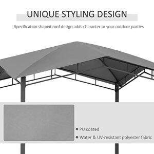 Outsunny 10' x 10' Soft Top Patio Gazebo Outdoor Canopy with Unique Geometric Design Roof, All-Weather Steel Frame, Gray