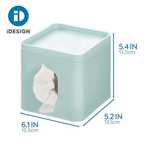 iDesign Cade Bathroom Accessories, 15.5 cm x 13.1 cm x 13.7 cm, Soft Aqua