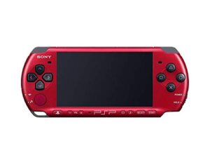 sony playstation portable psp 3000 series handheld gaming console system (red/black) (renewed)