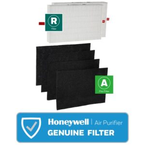 Honeywell HEPA Air Purifier Filter Kit – Includes 2 HEPA R Replacement Filters and 4 A Carbon Pre-Cut Pre-Filters – Airborne Allergen Air Filter Targets Wildfire/Smoke, Pollen, Pet Dander, and Dust