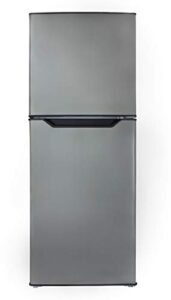 danby dff070b1bsldb-6 7.0 cu.ft. mid-size refrigerator, frost-free apartment fridge with top freezer, e-star rated, 7, black stainless look
